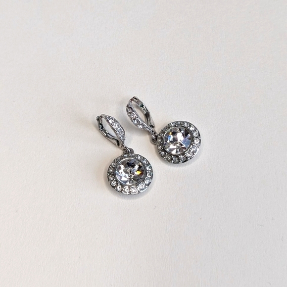 Givenchy Pave & Clear Cubic Zirconia Orbital Drop Earrings - Picture 1 of 8